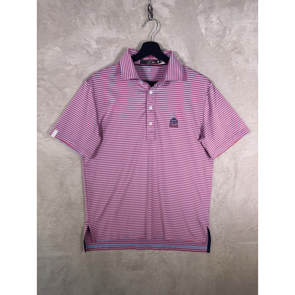 RLX Ralph Lauren Bayville Golf Club Polo Shirt Mens Medium Red Striped